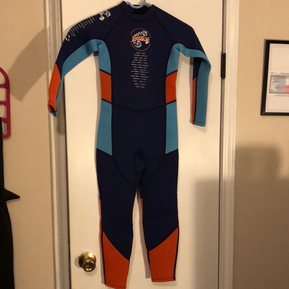 XL Dive & Sail 2.5mm Neoprene Youth boys wetsuit blue/orange